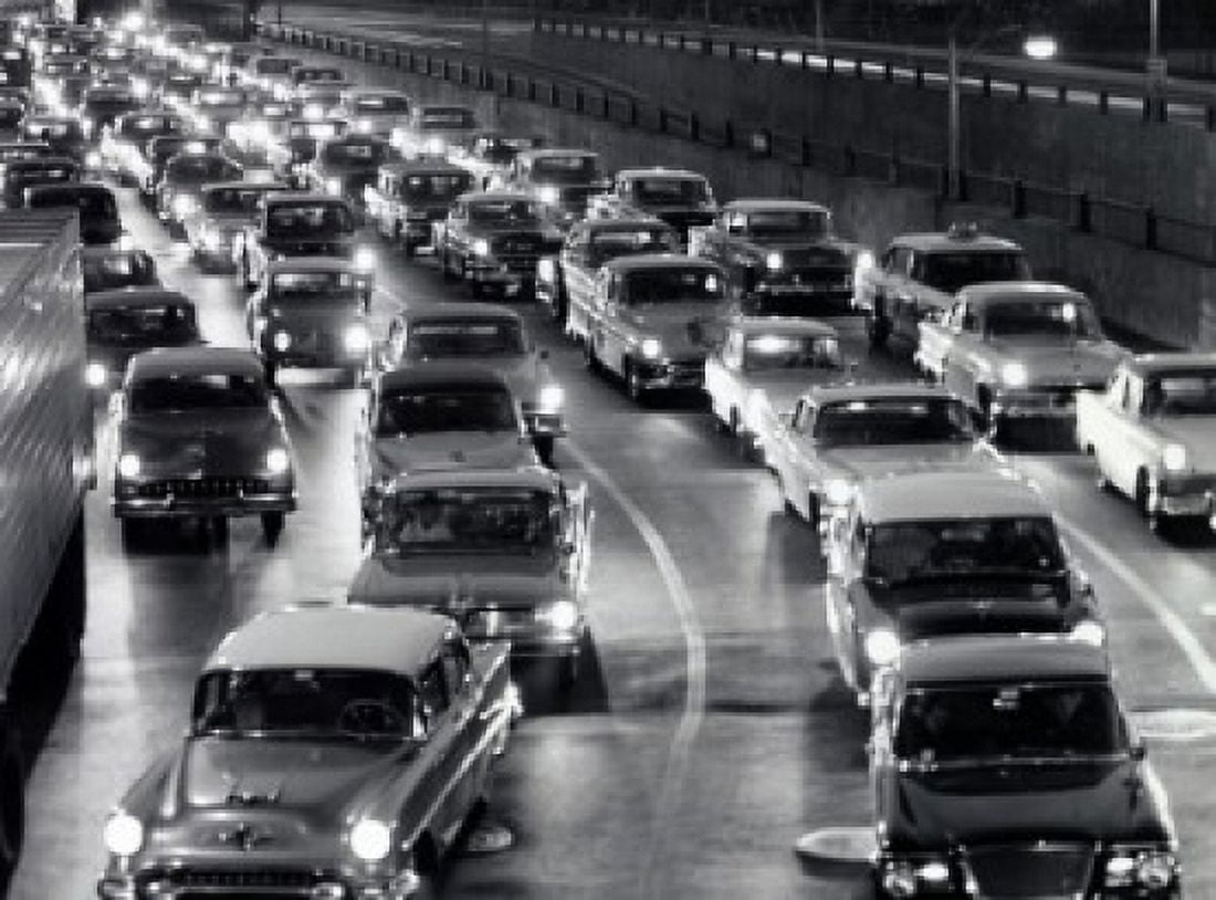 Posterazzi High angle view of cars moving on a road Boston Massachusetts USA Canvas Art -  (24 x 36)