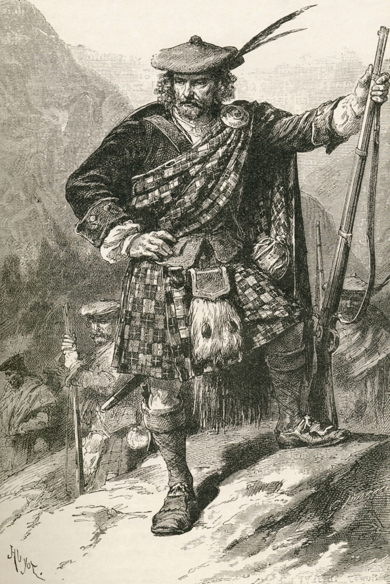 Posterazzi Highland Chieftain From The Worlds Inhabitants By GT Bettany Published 1888 Canvas Art - Ken Welsh Design Pics (24 x 34)