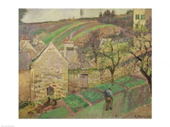 Posterazzi Hillside of the Hermitage Pontoise 1873 Canvas Art - Camille Pissarro (36 x 24)