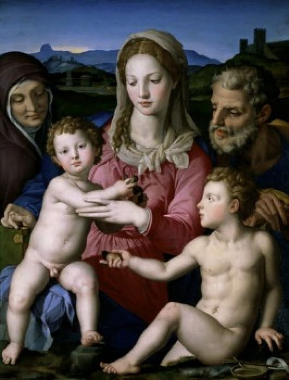 Posterazzi Holy Family with Saint Anne and John the Baptist as a Child Agnolo Bronzino (1503-1572Italian) Musee du Louvre Paris Canvas Art - Agnolo Bronzino (24 x 36)