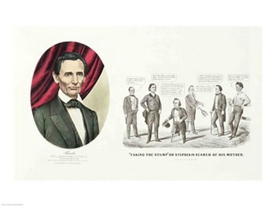 Posterazzi Hon Abraham Lincoln 16th President of the United States 1860 Canvas Art - Nathaniel Currier (36 x 24)