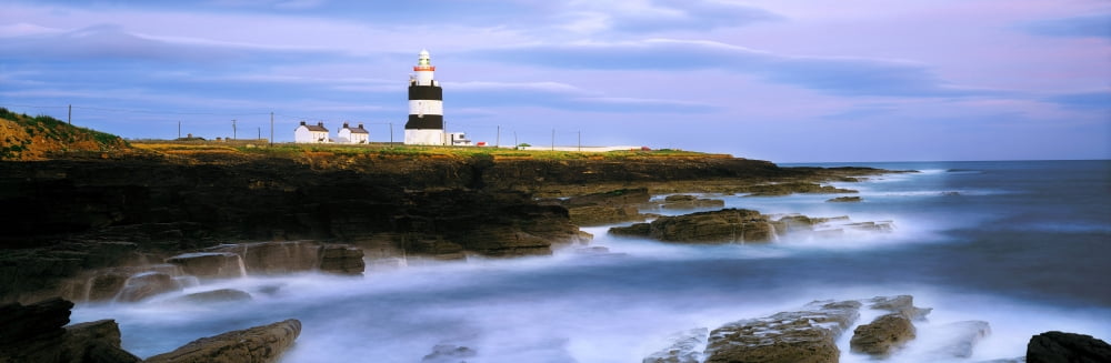 Posterazzi Hook Head Lighthouse Co Wexford Ireland Lighthouse On The Atlantic Canvas Art - The Irish Image Collection Design Pics (44 x 14)