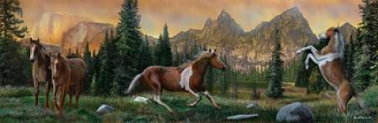 Posterazzi Horses Movement Canvas Art - Kevin Daniel (12 x 36)