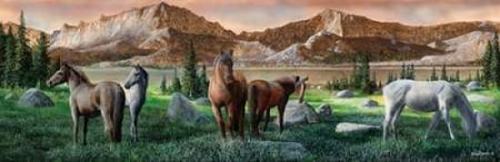 Posterazzi Horses Still Canvas Art - Kevin Daniel (12 x 36)