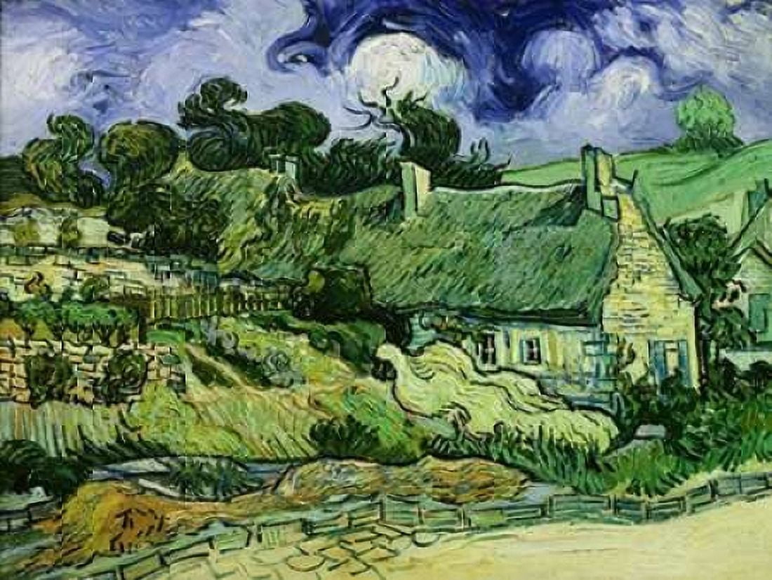 Posterazzi House with Straw Ceiling Cordeville Canvas Art - Vincent Van Gogh (22 x 28)