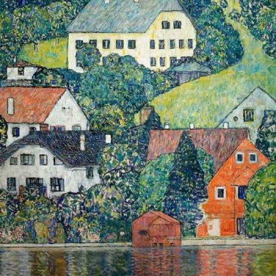 Posterazzi Houses at Unterach Canvas Art - Gustav Klimt (24 x 24)