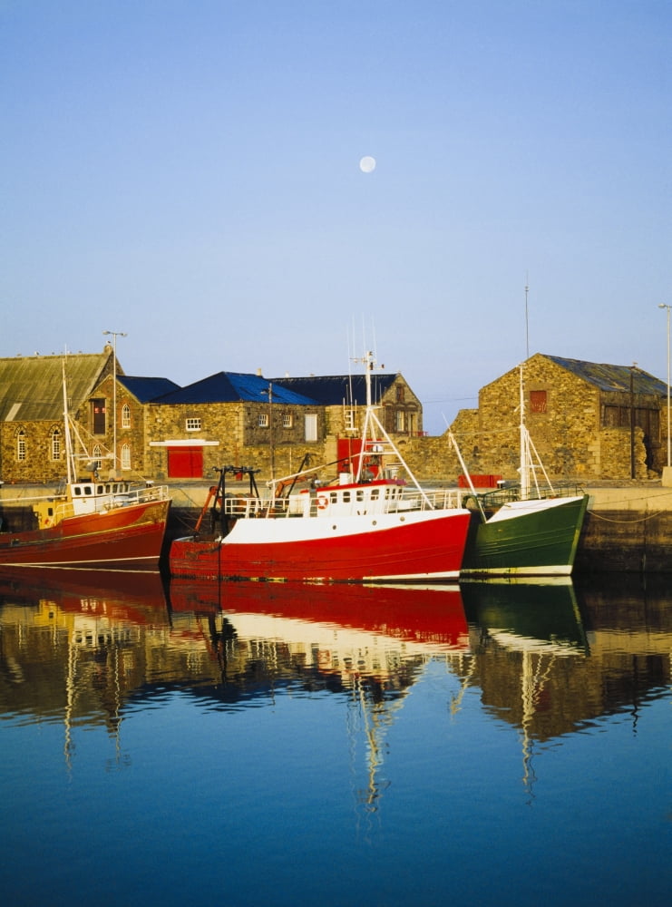 Posterazzi Howth Harbour County Dublin Ireland Boats In Harbour Canvas Art - The Irish Image Collection Design Pics (26 x 34)