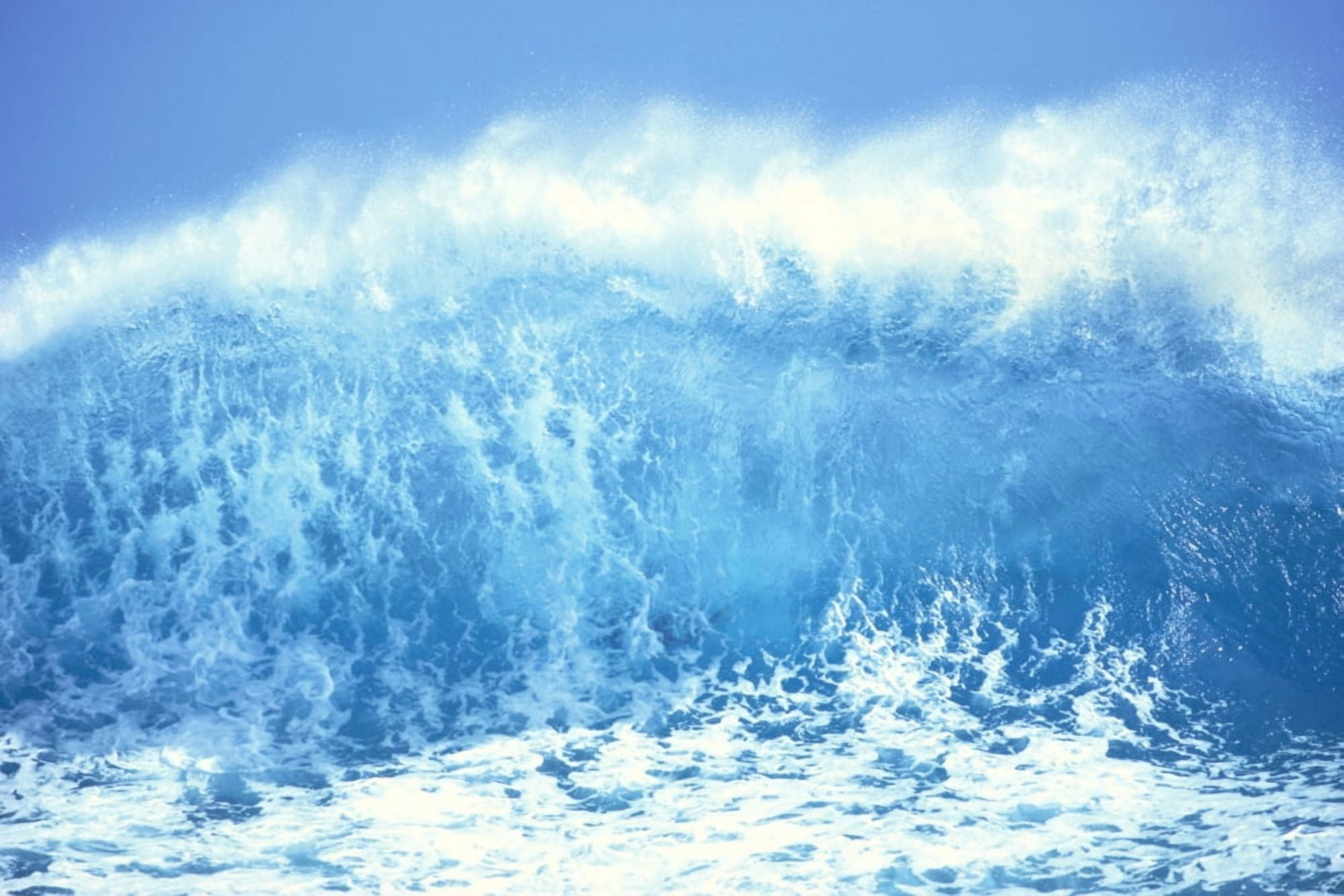 Posterazzi Huge Turquoise Wave Crashing Whitewash And Spray With Blue Skies C1709 Canvas Art - Vince Cavataio  Design Pics (38 x 24)