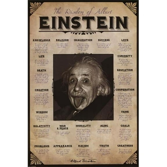Posterazzi IMPST4951R Albert Einstein - Wisdom Quote Poster Print - 24 x 36 in.