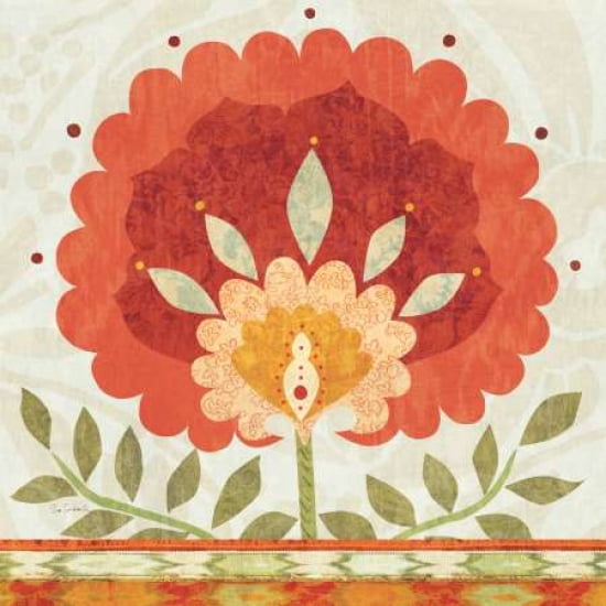 Posterazzi Ikat Bloom II Canvas Art - Sue Schlabach (24 x 24)