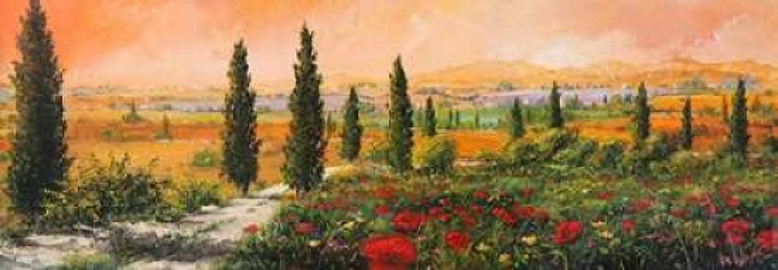 Posterazzi Il viale dei cipressi Canvas Art - Tebo Marzari (24 x 48)