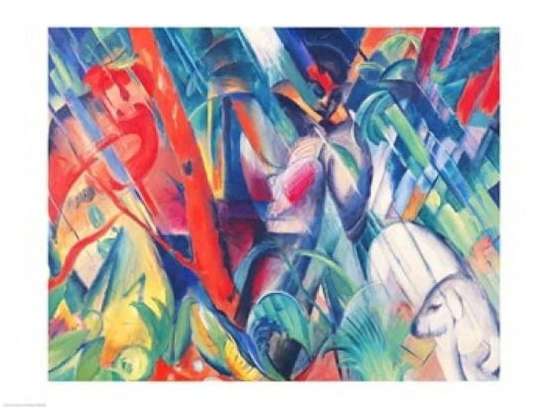 Posterazzi In the Rain 1912 Canvas Art - Franz Marc (36 x 24)