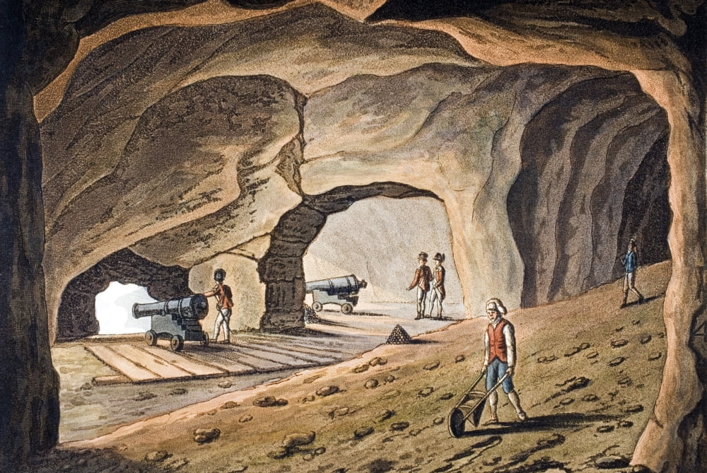 Posterazzi Inside A Gallery On The Rock Of Gibraltar Engraved By ICStadler After Rev CWillyams Canvas Art - Ken Welsh Design Pics (36 x 24)