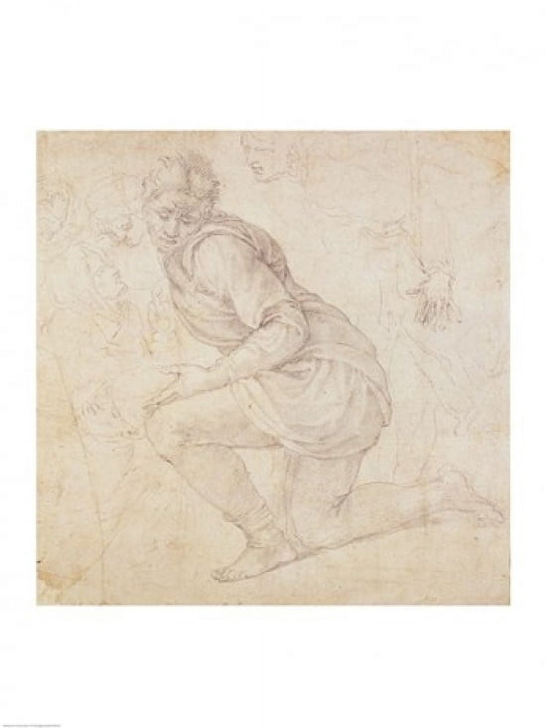 Posterazzi Inv 5211-75 Fawkener Recto Canvas Art - Michelangelo Buonarroti (24 x 36)