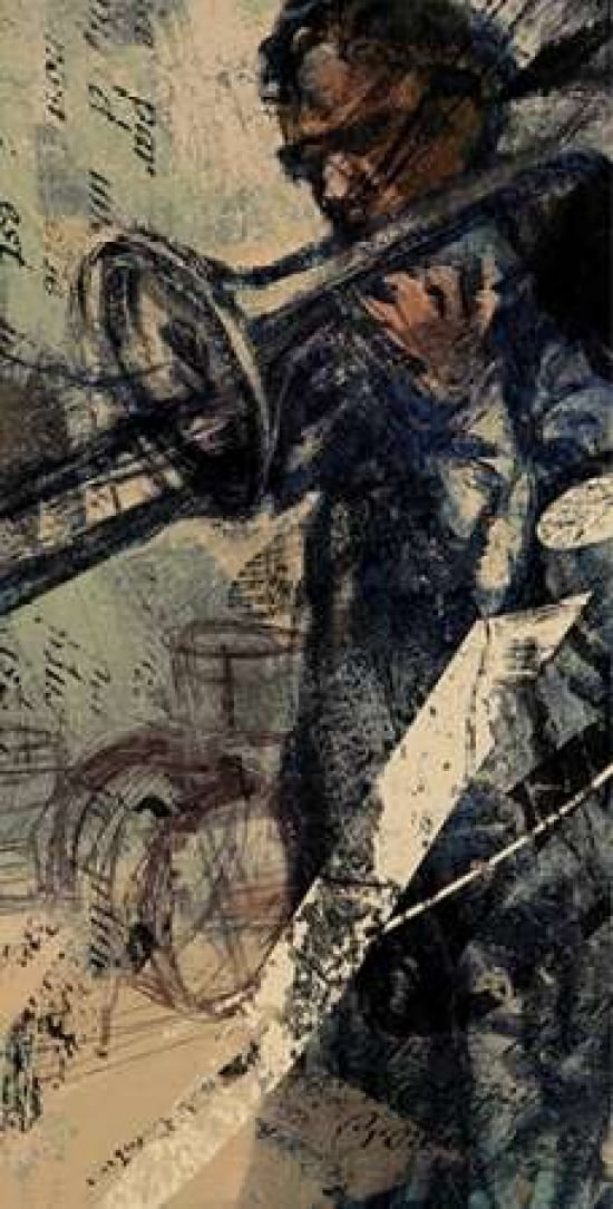 Posterazzi JAZZ PANEL 1 Canvas Art - Eric Yang (24 x 48)