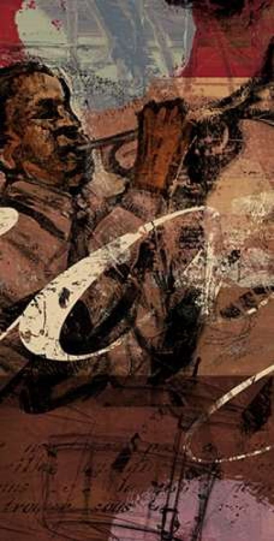 Posterazzi JAZZ PANEL 2 Canvas Art - Eric Yang (24 x 48)