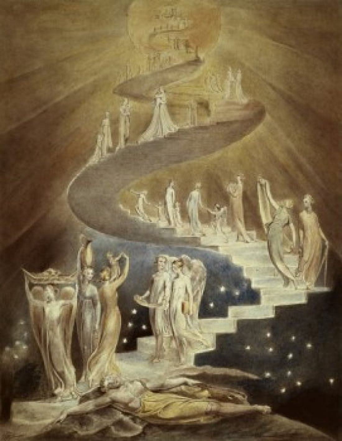 Posterazzi Jacobs Ladder 1800-03 William Blake (1757-1827British) British Museum London Canvas Art - William Blake (24 x 36)