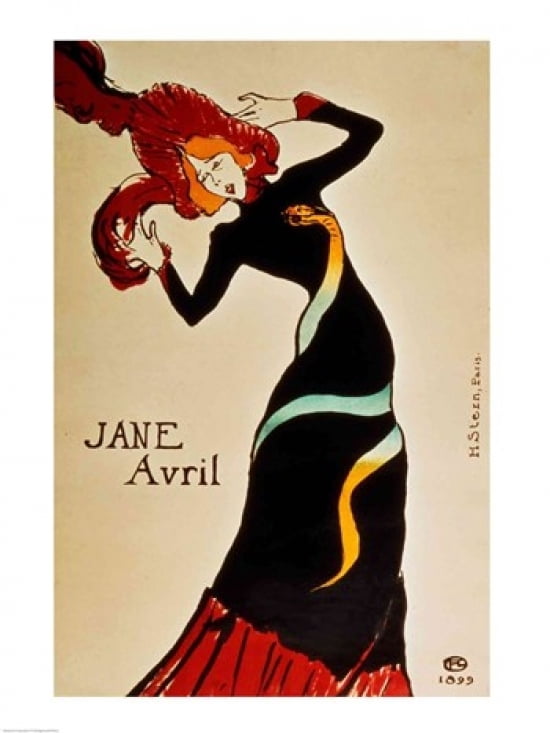 Posterazzi Jane Avril Canvas Art - Henri de Toulouse-Lautrec (24 x 36)