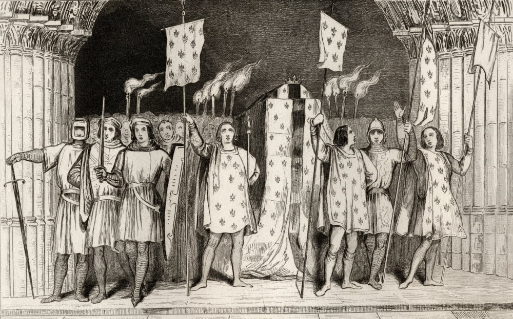 Posterazzi Jean I The Posthumous November 15 To November 20 1316 Proclaimed King At His Own Funeral From Histoire De France By Colart Published Circa 1840 Canvas Art - Ken Welsh Design Pics (36 x 22)