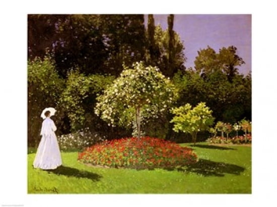 Posterazzi Jeanne Marie Lecadre in the Garden 1866 Canvas Art - Claude Monet (36 x 24)
