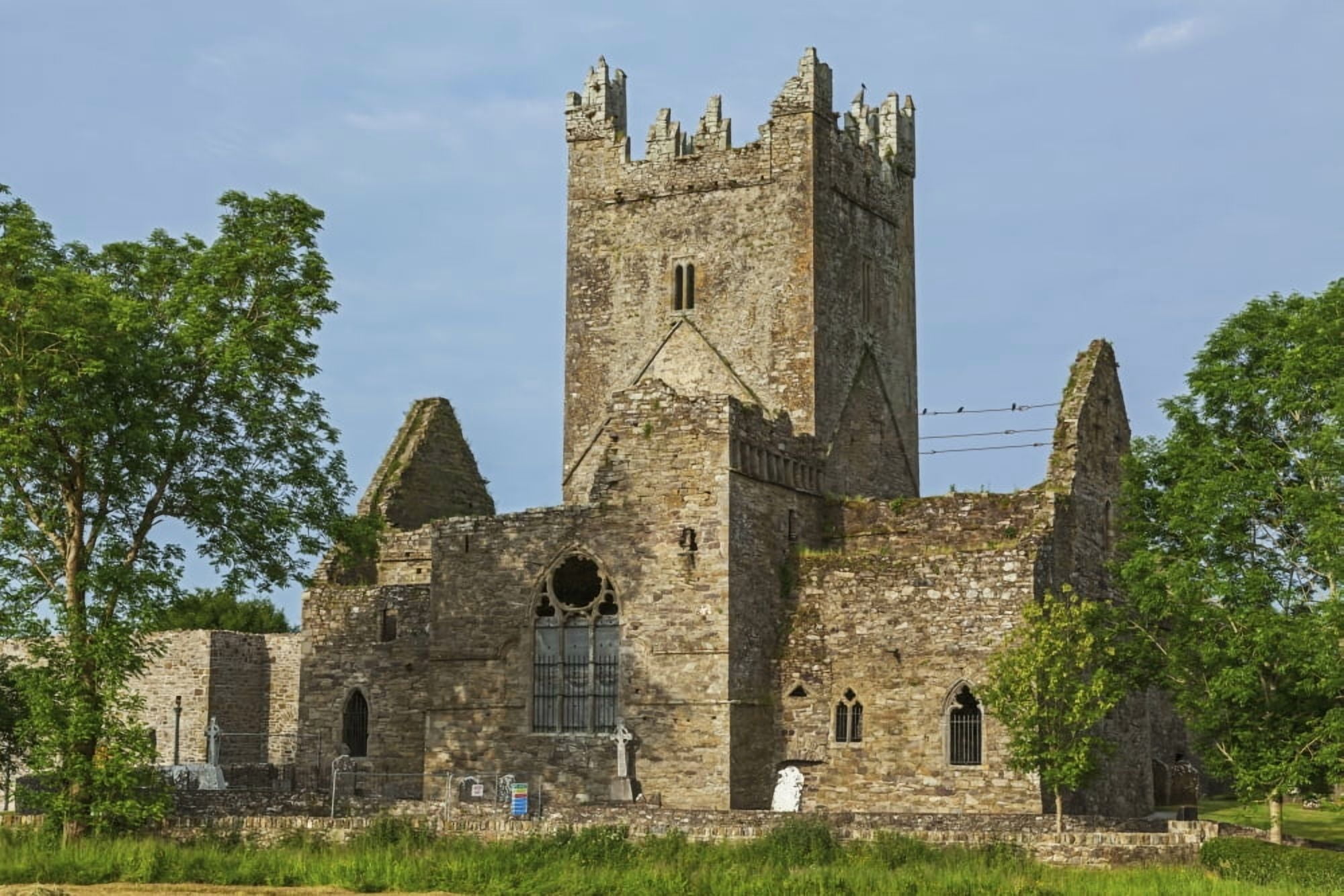 Posterazzi Jerpoint Abbey County Kilkenny Ireland Canvas Art - Carl Bruemmer Design Pics (38 x 24)