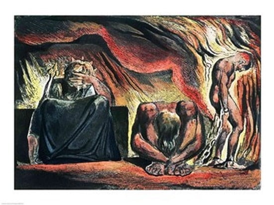 Posterazzi Jerusalem The Emanation of the Giant Albion  Vala Hyle and Skofeld showing the crowned Vala Canvas Art - William Blake (36 x 24)