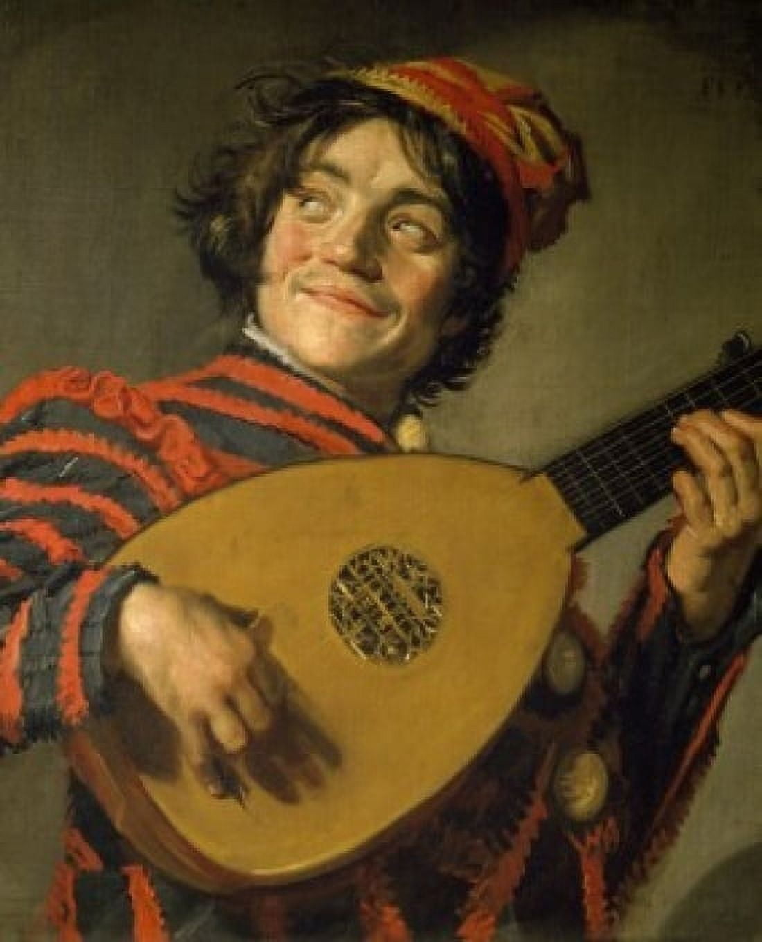 Posterazzi Jester with a Lute by Frans Hals Circa 1620-1625 (Circa 1581-1666) France Paris Musee du Louvre Canvas Art - Frans Hals (24 x 36)