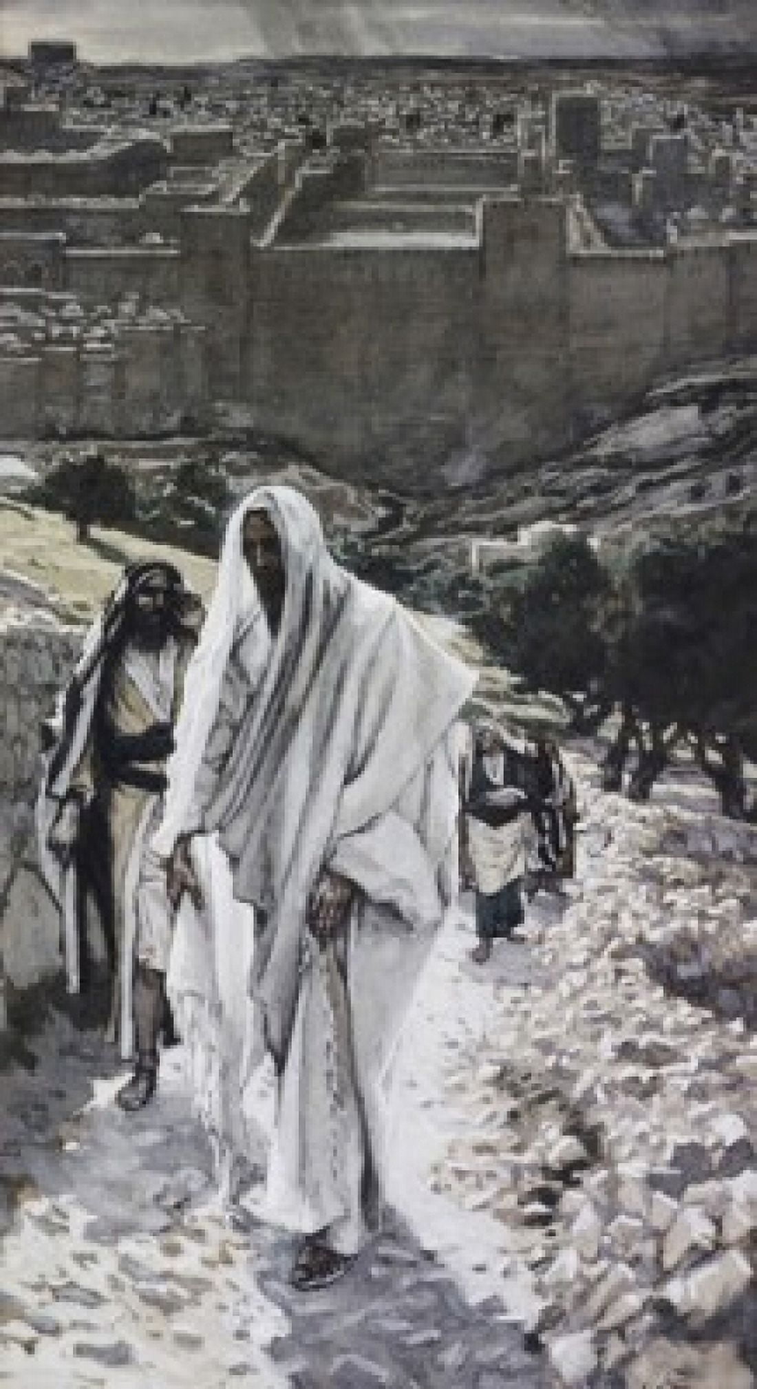 Posterazzi Jesus Goes to Bethany in the Evening James Tissot (1836-1902French) Canvas Art - James Tissot (24 x 36)