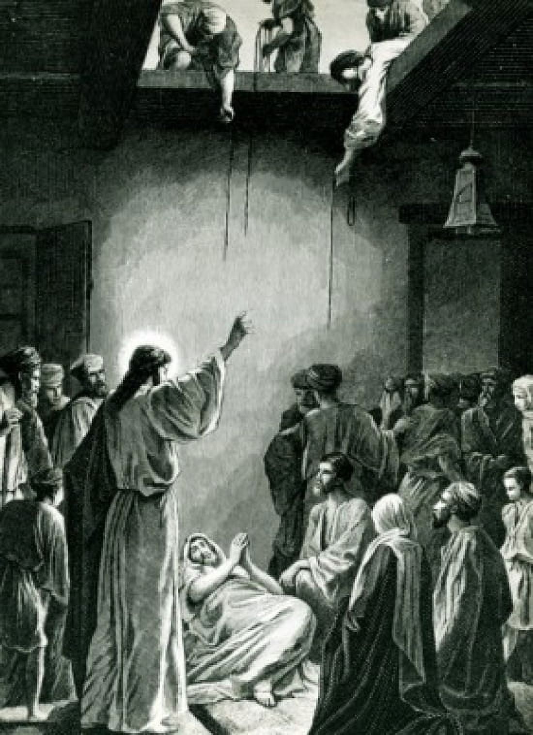 Posterazzi Jesus Heals a Paralyzed Man Alexandre Bida 1823-1895French print Canvas Art - Alexandre Bida (24 x 36)