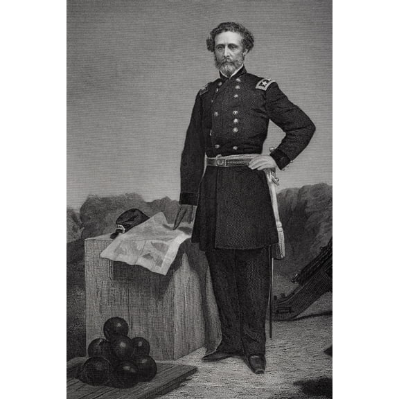 Posterazzi John Charles Fremont 1813 To 1890 American General In Civil War Mapmaker And Explorer Of The Far West From Painting By Alonzo Chappel Canvas Art - Ken Welsh Design Pics (22 x 34)