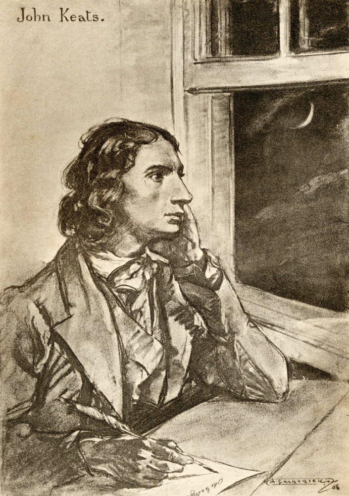 Posterazzi John Keats 1795-1821 English Romantic Lyric Poet From An Illustration By AS Hartrick Canvas Art - Ken Welsh Design Pics (24 x 36)