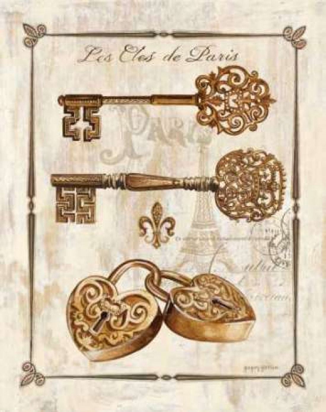 Posterazzi Keys to Paris I Canvas Art - Gregory Gorham (22 x 28)