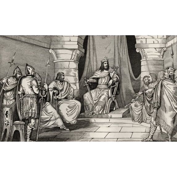 Restored Posterazzi DPI1861213 King Charibert 521 to 567 In Council with Magistrates From Histoire De France by Colart Published Circa 1840 Poster Print 18 x 11 (Refurbished)