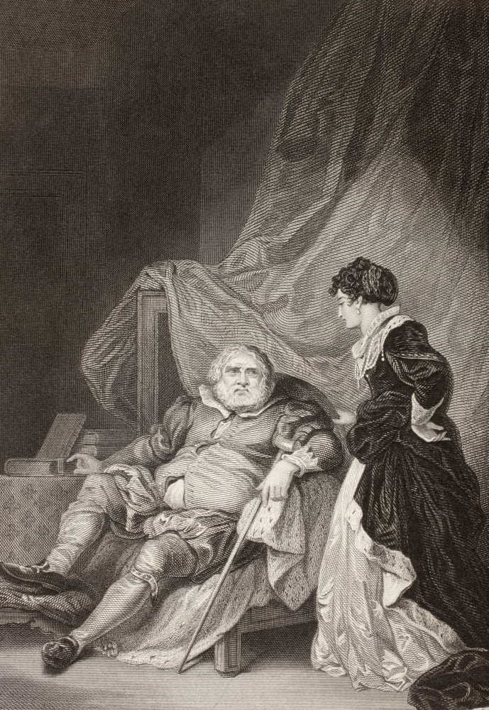Posterazzi King Henry Viii With His Sixth Wife Catherine Parr From A Nineteenth Century Print Canvas Art - Ken Welsh Design Pics (24 x 34)