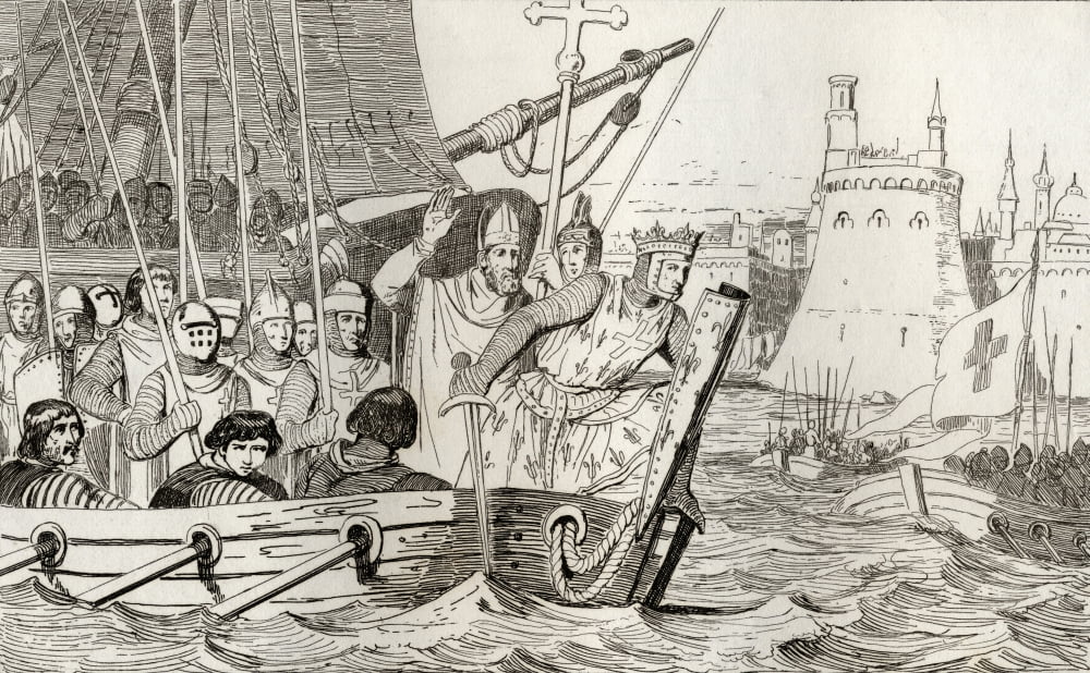 Posterazzi King Louis Ix Also Saint Louis 1214 To 1270 Leads His Troops In Battle From Histoire De France By Colart Published Circa 1840 Canvas Art - Ken Welsh Design Pics (36 x 22)