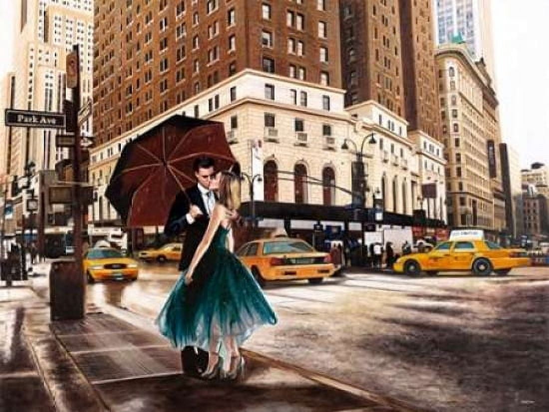 Posterazzi Kiss in Park Avenue Canvas Art - Pierre Benson (22 x 28)