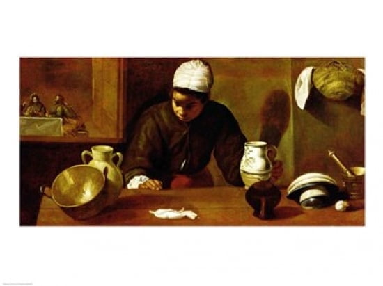 Posterazzi Kitchen Maid with the Supper at Emmaus c1618 Canvas Art - Diego Velazquez (36 x 24)