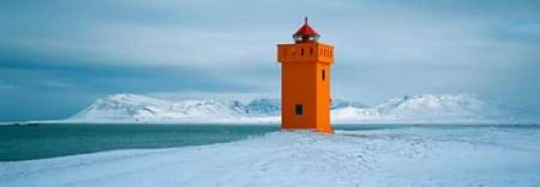 Posterazzi Krossnes lighthouse Iceland Canvas Art - Jean Guichard (10 x 20)