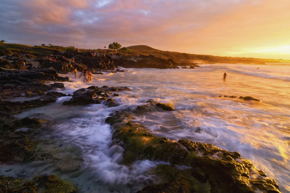 Posterazzi Kua Bay beach at sunset Kona Coast Kona Big Island Hawaii United States of America Canvas Art - Philip Rosenberg Design Pics (36 x 24)