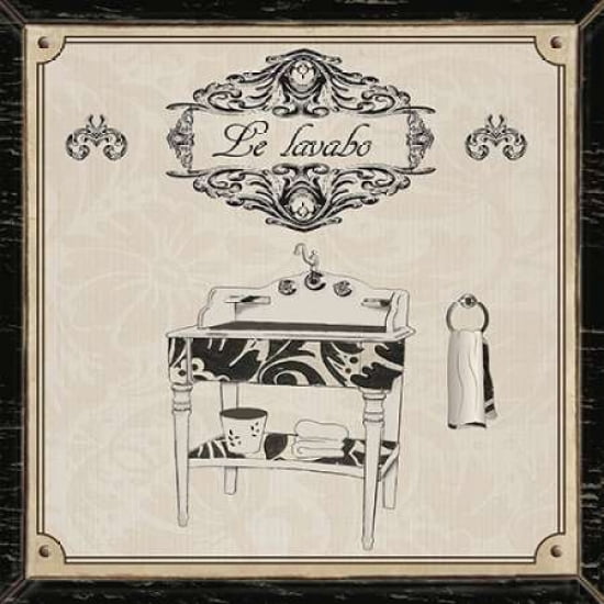 Posterazzi LE LAVABO - BLACK and CREAM Canvas Art - Piper Ballantyne (24 x 24)