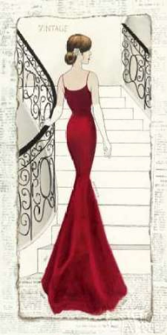 Posterazzi La Belle Rouge Canvas Art - Emily Adams (24 x 48)