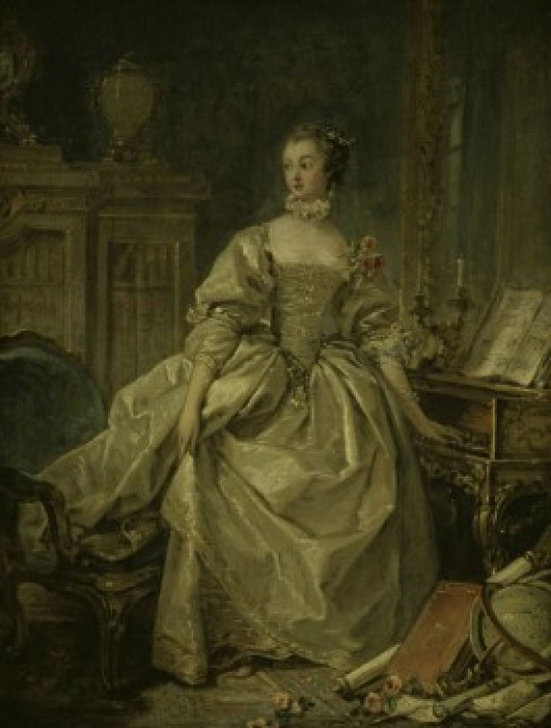 Posterazzi La Madame de Pompadour Francois Boucher (1703-1770French) Musee du Louvre Paris Canvas Art - Francois Boucher (24 x 36)