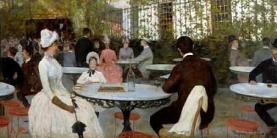 Posterazzi La brasserie Canvas Art - Riccardo Nobili (24 x 48)