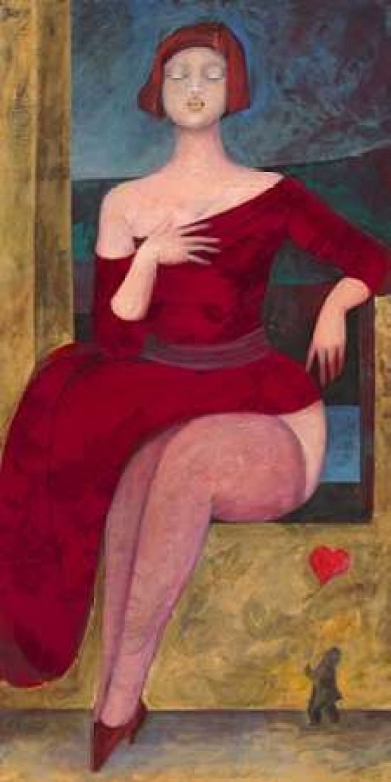 Posterazzi La dama rossa Canvas Art - Rossana Petrillo (24 x 48)