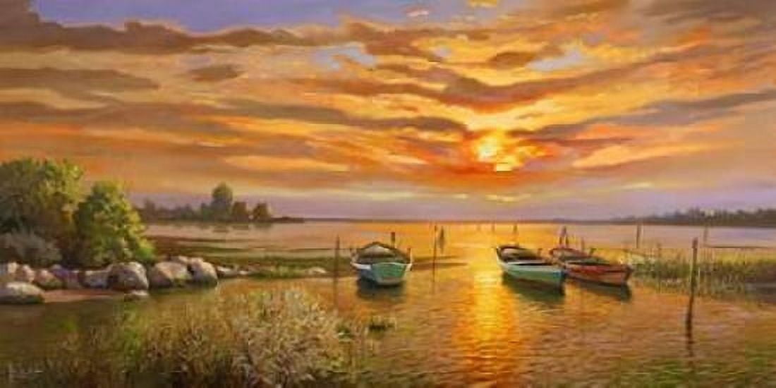 Posterazzi Laguna al tramonto Canvas Art - Adriano Galasso (24 x 48)