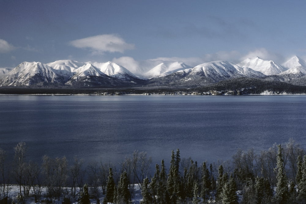 Posterazzi Lake Clark & Mountains Lake Clark Np Winter Ak Canvas Art - John Warden  Design Pics (34 x 22)