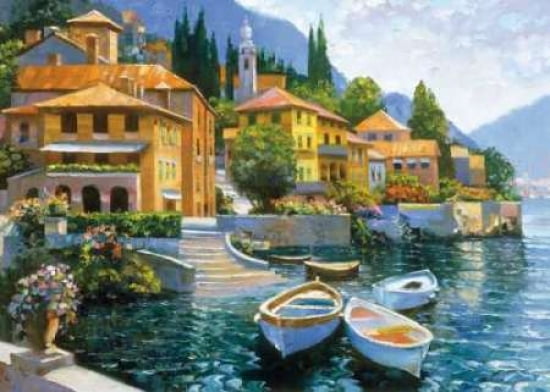 Posterazzi Lake Como Landing Canvas Art - Howard Behrens (20 x 28)