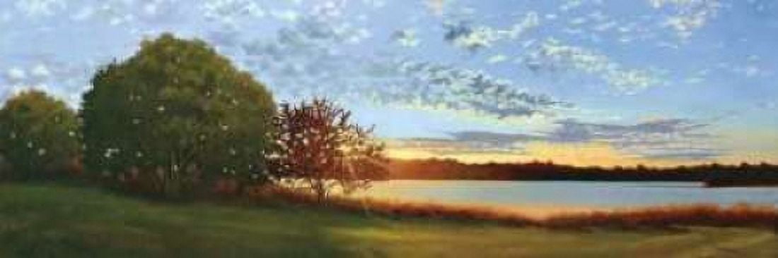Posterazzi Lakeside Sunrise Canvas Art - Julie Peterson (12 x 36)