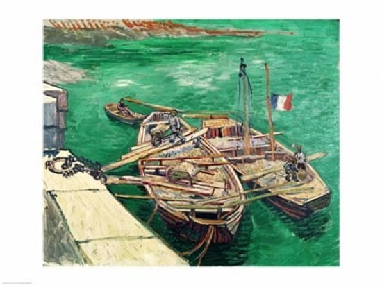 Posterazzi Landing Stage with Boats 1888 Canvas Art - Vincent Van Gogh (36 x 24)