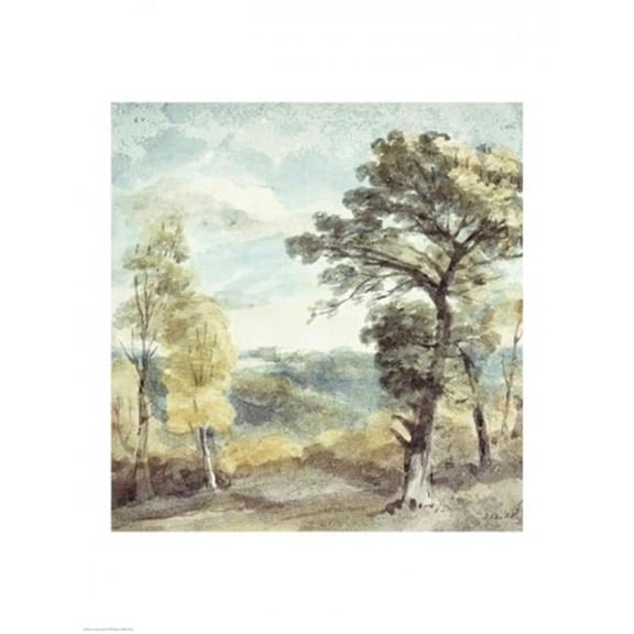 Posterazzi Landscape with Trees & A Distant Mansion Poster Print by John Constable - 18 x 24 in.